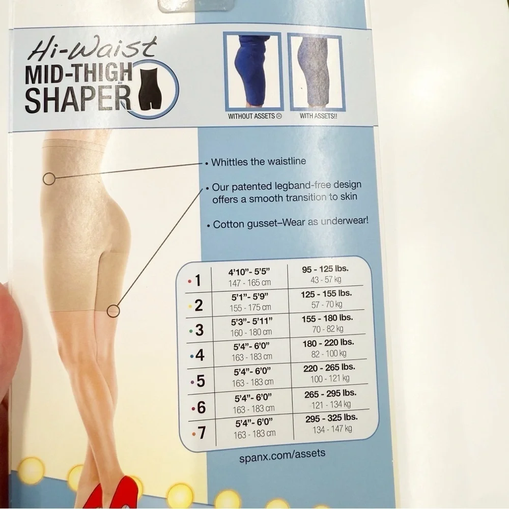 NWT Love Your Assets By Sara Blakely Nude Hi-Waist Mid-Thigh Shaper, Size 4 (XL)